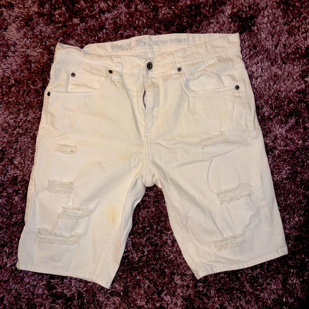White Ripped Shorts